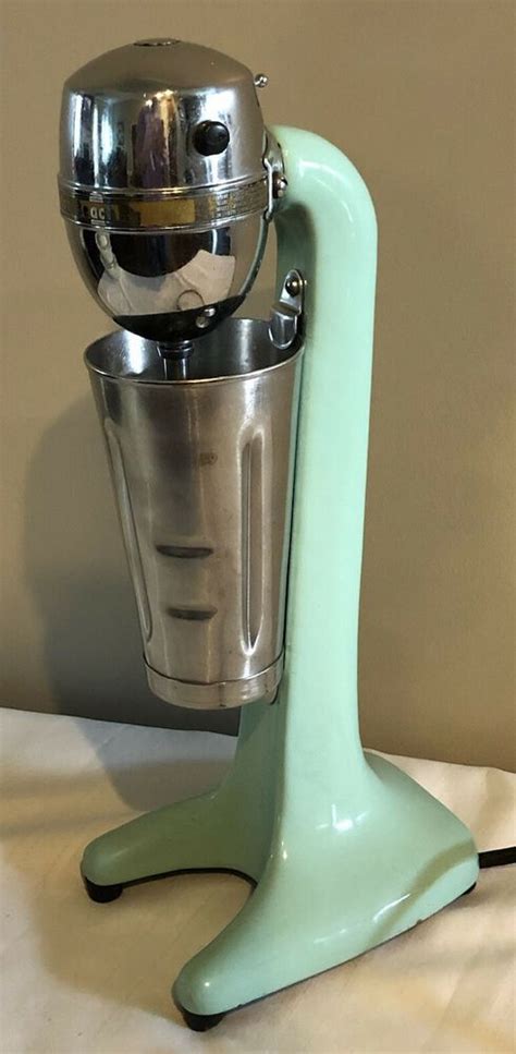 Vintage Hamilton Beach Milkshake Malt Mixer W Cup Model 33 Jadeite Green Works Hamiltonbeach