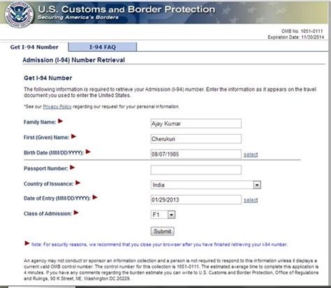Online I 94 Website For I 94 Number