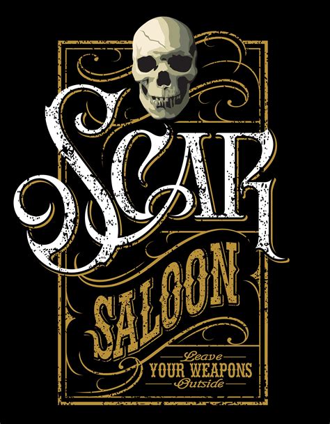 Scar Saloon Victorian Lettering Vintage Lettering Graphic Design