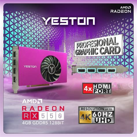 Jual YESTON RX 550 4GB GDDR5 128bit 4 PORT HDMI VGA Card Shopee