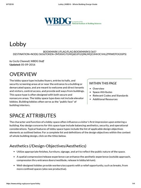 Lobby Wbdg Whole Building Design Guide Pdf General Services Administration Elevator