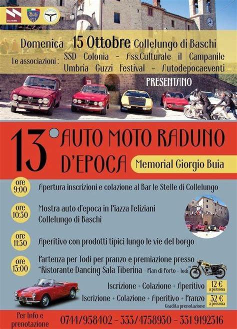 Auto Moto Raduno D Epoca Motoraduno Collelungo Terni