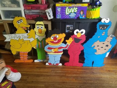 Sesame Street Cutouts For 1st Birthday Party