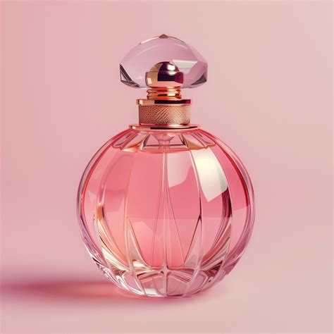 Premium Photo Elegant Perfume Bottle Pink Background