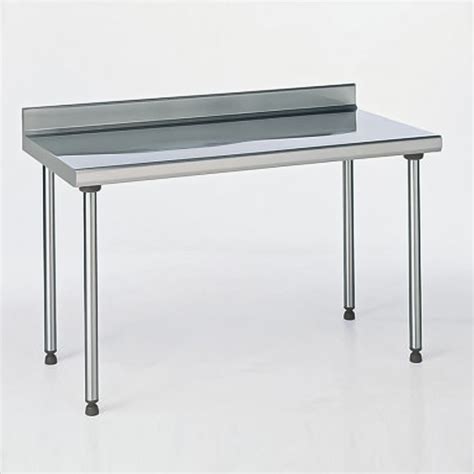 Table inox TS 15N démontable sur mesure à dosseret pieds ronds largeur