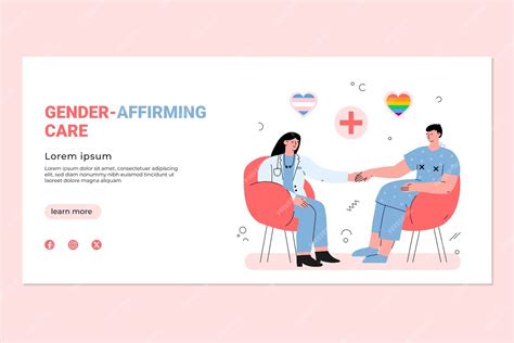 Free Vector Hand Drawn Gender Affirming Care Banner Template