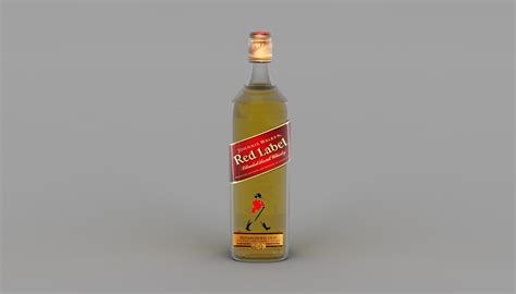 3D red label bottle model - TurboSquid 1317410