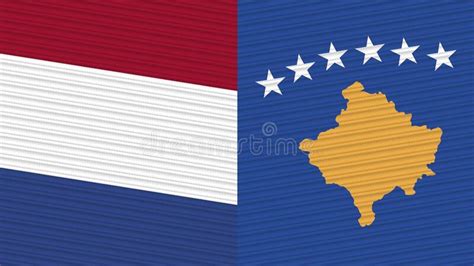 Kosovo And Netherlands Two Half Flags Together Stock Illustration