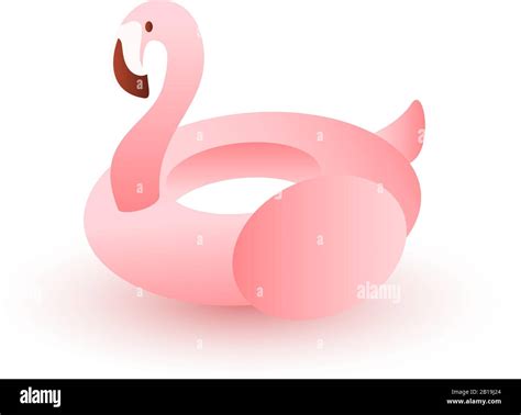 Pink Flamingo Illustration Vector On White Background Summer Rubber