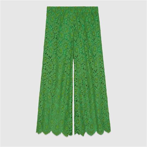 Pantalone Alla Caviglia In Pizzo Floreale