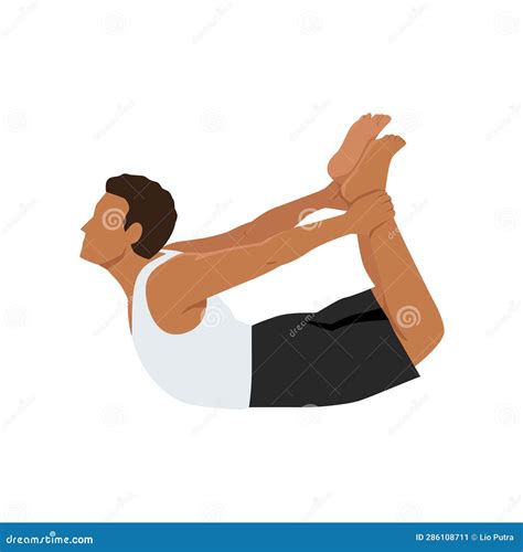 Man Doing Yoga Pose Dhanurasana Bow Pose Asana In Hatha Yoga Royalty