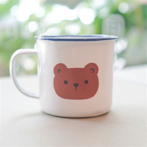 Jual Enamel Mug Blue Rim 200 Ml Shopee Indonesia