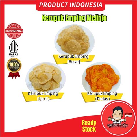 Kerupuk Emping Belinjo Malinja Ori Pedas Mentah Product Indonesia