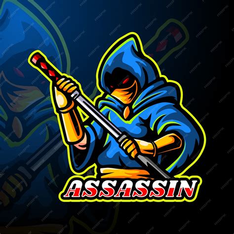 Premium Vector | Assassin esport logo mascot template