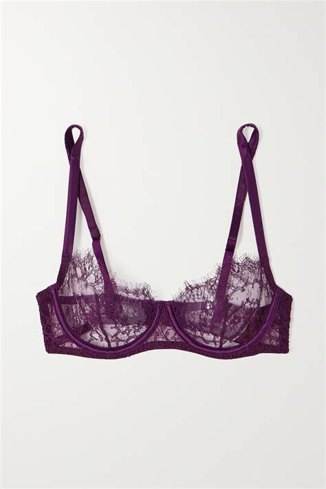 Coco De Mer Lunaria Lace Underwired Balconette Bra In Burgundy Modesens