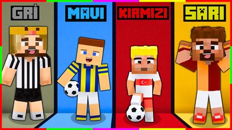 24 SAATLİĞİNE TEK RENK FUTBOLCU CHALLANGE Minecraft YouTube