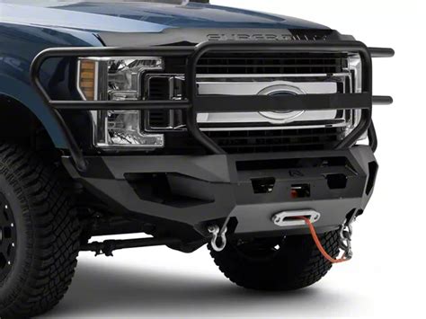 Fab Fours F 350 Super Duty Matrix Front Bumper With Full Guard And D Ring Mounts Matte Black