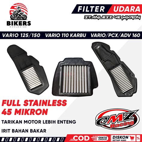 Jual Cmz Racing Filter Udara Stainless Vario Karbu Pcx Adv