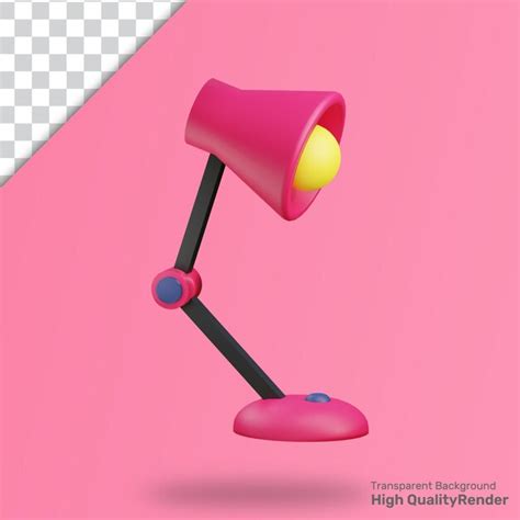 Premium Psd A Pink Lamp With A Yellow Bulb On It