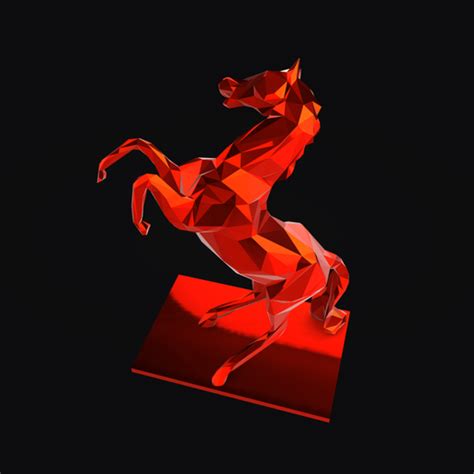 Stl Datei Pferd Low Poly Figur Commercial License Design F R Den D