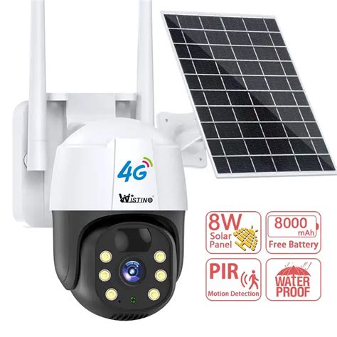 Wistino V380pro 3MP Waterproof Outdoor Solar Cctv Camera Night Vision