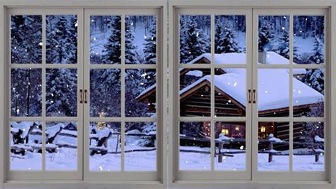 VENTANA NEVANDO 4K INVIERNO Para TV NEVANDO Con SONIDO Del FUEGO