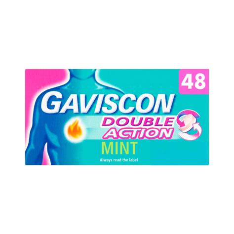 Gaviscon Double Action Tabs Heartburn Indigestion Mint 48 Per Pack Zoom