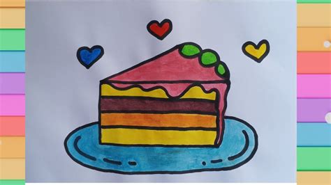 How To Draw Very Easy And Colorful Slice Cakedrawing Tutorial How To