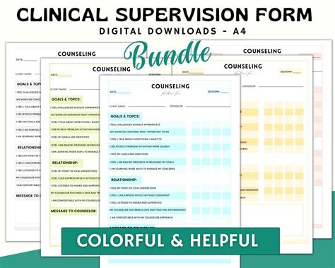 Counseling Clinical Supervision Forms Bundle Supervision Or Feedback