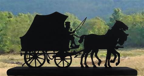 Horse Drawn Freight Wagon Handmade Wood Display Silhouette