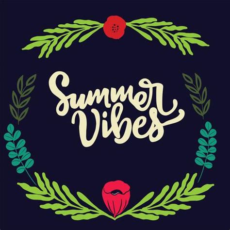 Hand Drawn Type Lettering Phrases Summer Vibes Vector Art At