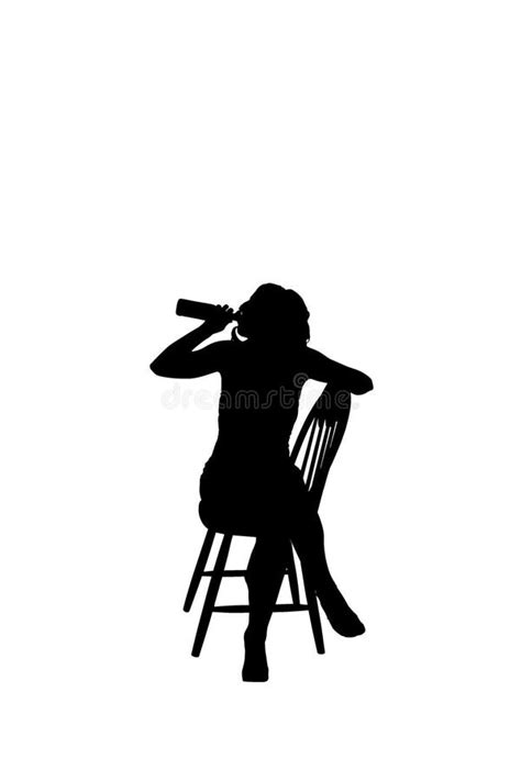 Silhoutte Of A Woman Sitting On A Chair Stock Image Image Of