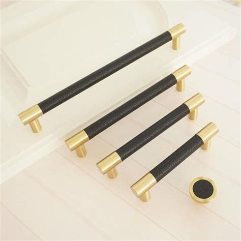 3 7846 37 568 8brass Black Leather Drawer Pull Kitchen Knobs Yellow