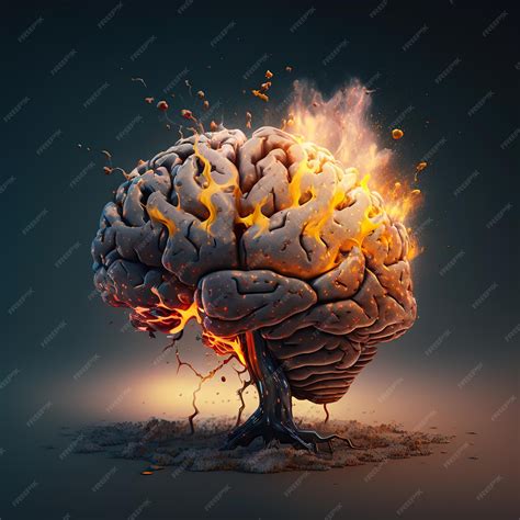 Premium AI Image | Concept art of a human brain exploding with ...