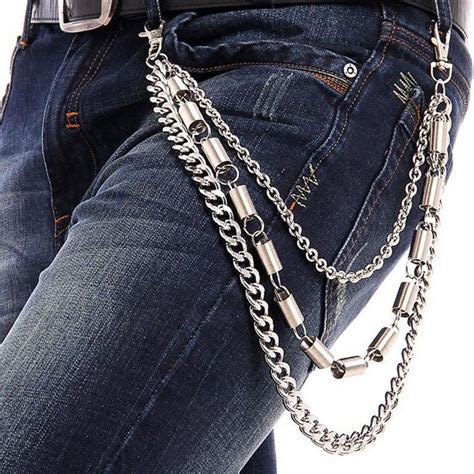 Fashion Multi Layer Belt Chain Men S Jeans Accessories Metal