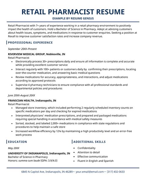 7 Pharmacist Resume Examples And Writing Guide For 2024