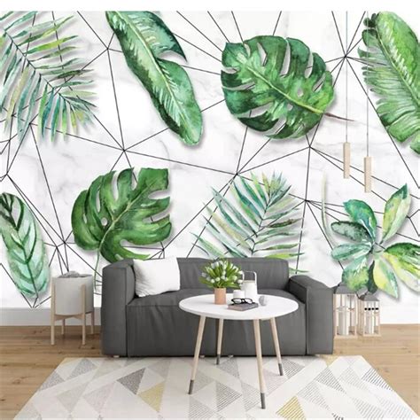 Wellyu Papel De Parede Para Quarto Custom Wallpaper Nordic Tropical