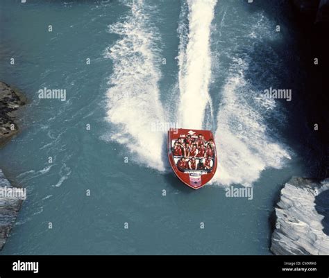 Queenstown New Zealand Shotover River Jet Boat Stock Photo Alamy