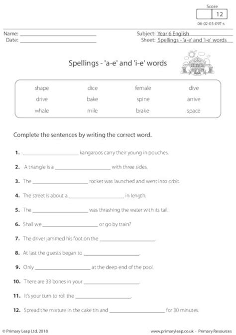 Literacy: Phonics 'ire' and 'ear' words | Worksheet | PrimaryLeap.co.uk