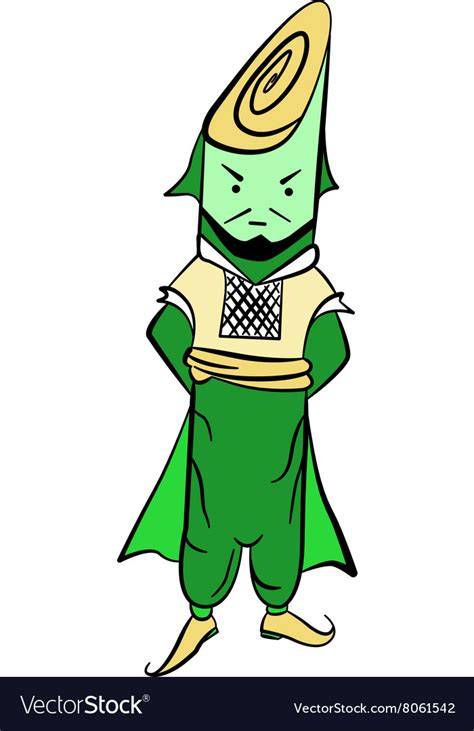 Drawing Lettuce Mr Leek In National Costume Vector Image