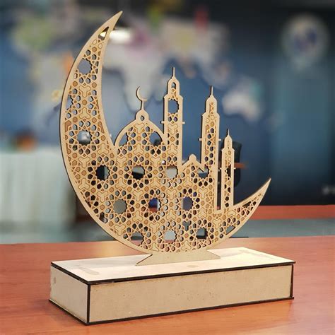 Laser Cut Ramadan Moon Decor Free Vector Arabic Cnc