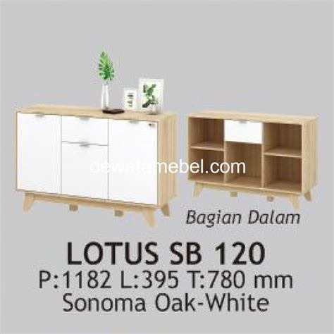 Rak Serbaguna Activ Lotus SB 120 Sonoma Oak White Dewata Mebel