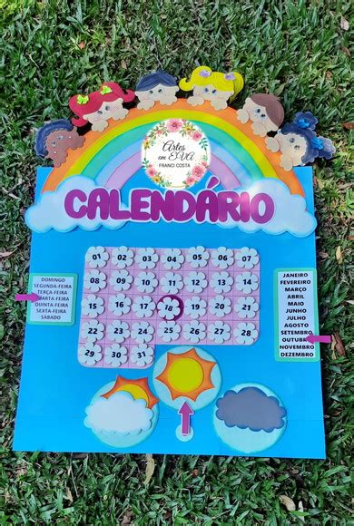 Calendário Arco íris c Tempo Elo7 Produtos Especiais