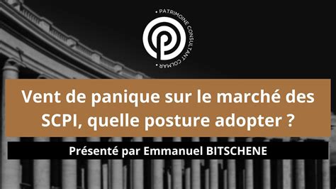 Webinar du 05 10 2023 Vent de panique sur le marché des SCPI quelle