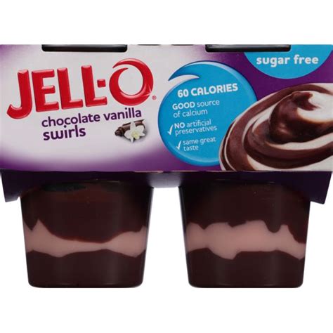 Jell O Jell O Ready To Eat Sugar Free Chocolate Vanilla Swirl Pudding Snack