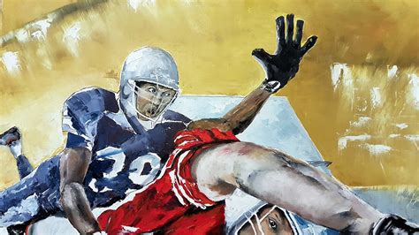 Football Wall Art Oil Painting Nfl Oil Painting On Canvas Etsy