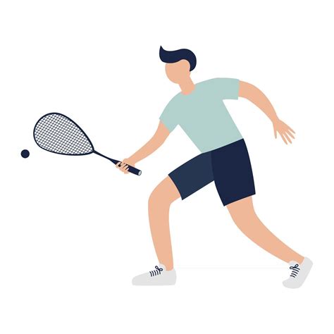 Squash Player With Racket Isolated Vector Illustration 2517043 Vector