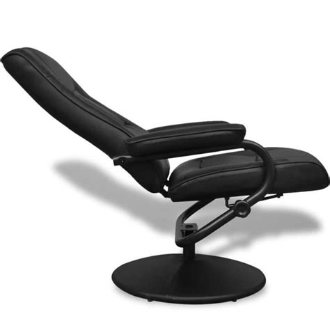 Hua Fauteuils Fauteuil Tv Avec Repose Pied Noir Similicuir Yosoo