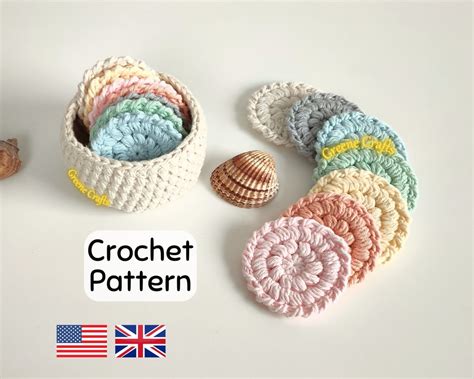 Crochet Face Scrubbie Pattern Crochet Storage Basket Pattern Crochet Spa Set Pattern