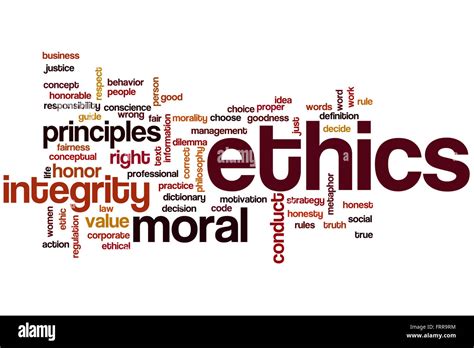 Ethics Word Cloud Concept Stock Photo Alamy